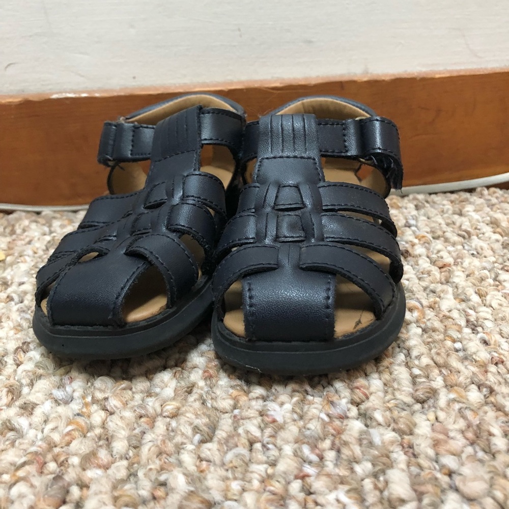 Navy blue sandals worn twice